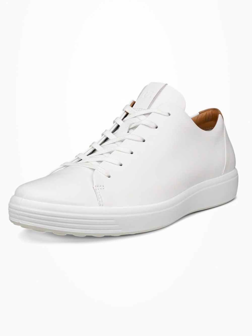 ECCO Soft 7 Leather Lace-Up Sneaker - White. Size 10-10.5 (44 EU)
